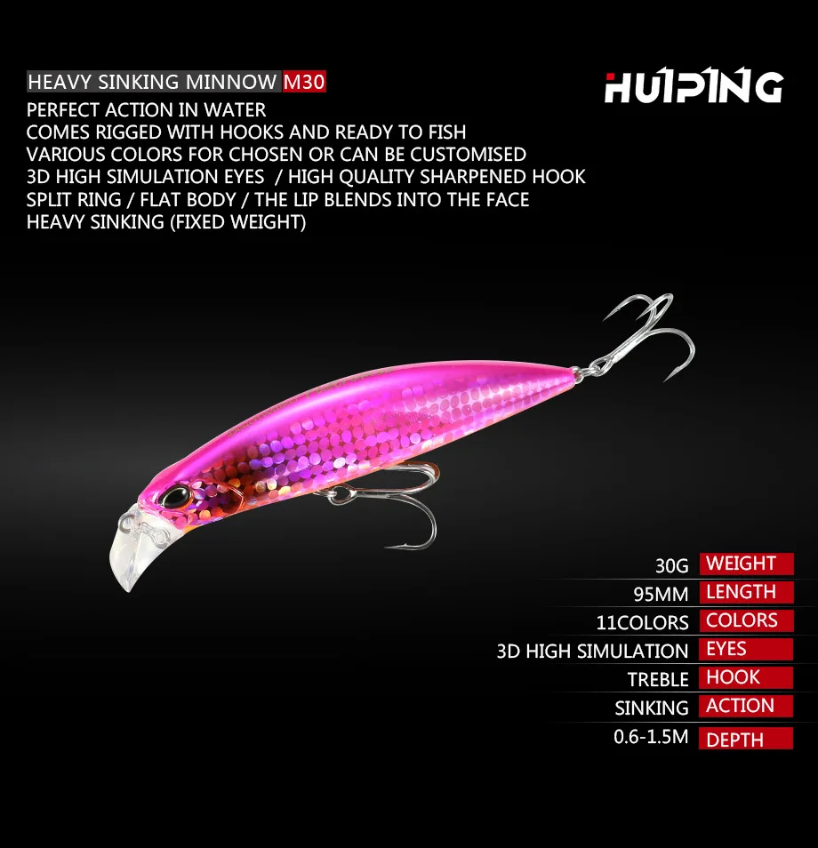 Приманка Mino 30 г/9,5 см, погружная приманка Mino Long Shot, приманка для ловли карпа Yellowcheck M30