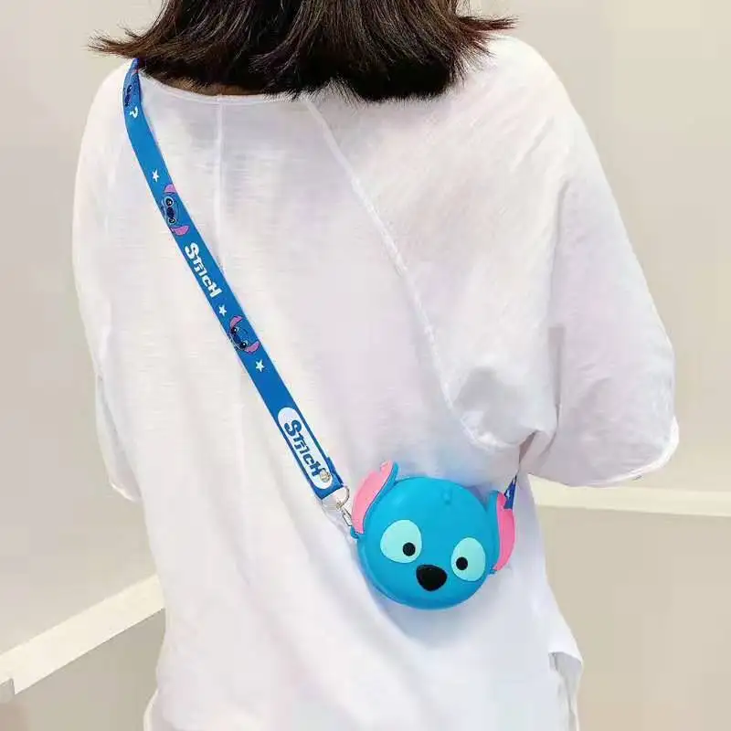Disney mickey mouse New Coin Purse lady minnie shoulder messenger bag Cute Card Bag Card Pack Cartoon Silicone Storage Bag