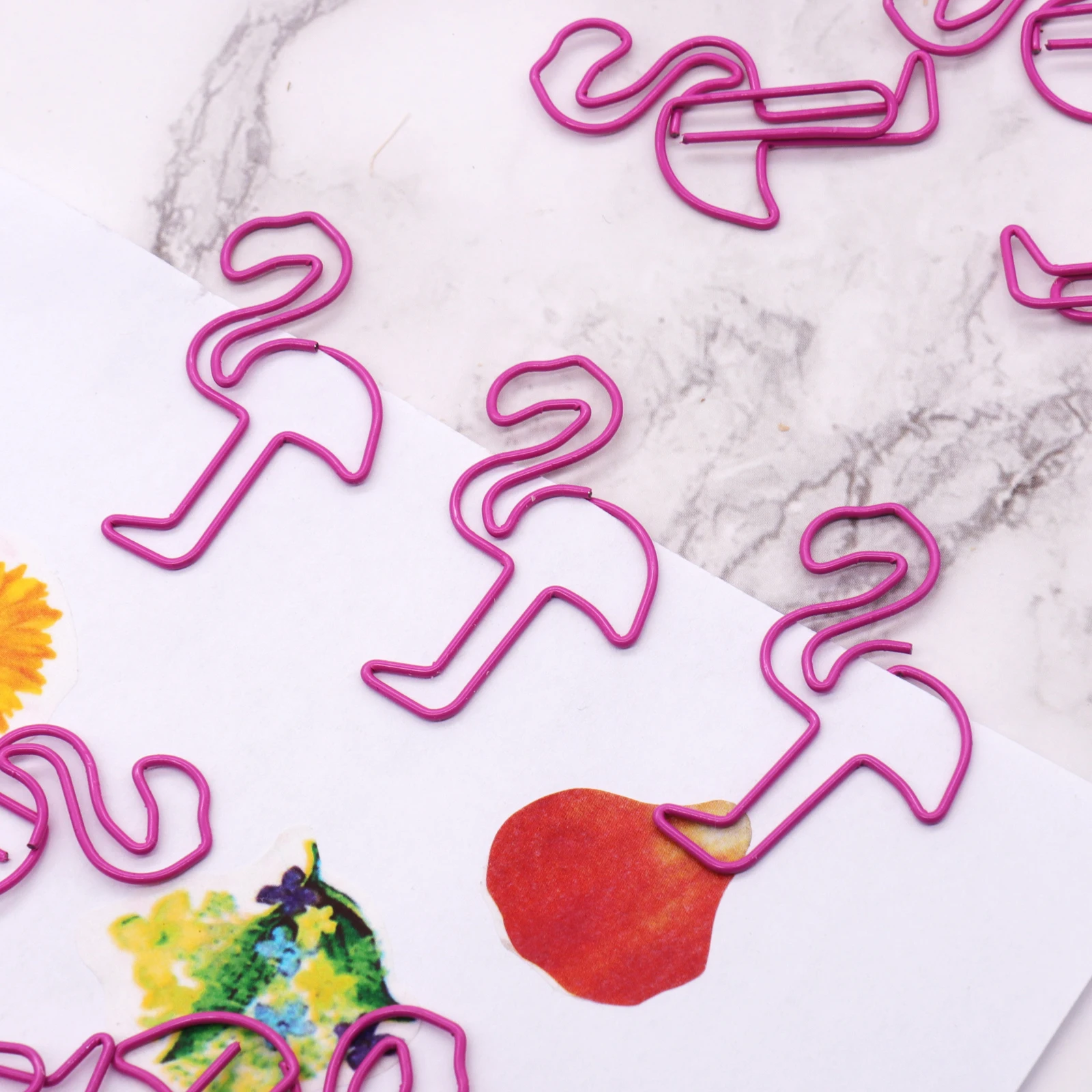 10pcs Flamingo paper clip Beautiful Flamingo Bookmark Planner Paper Clip Metal Material Bookmarks for Book Stationery DIY decor