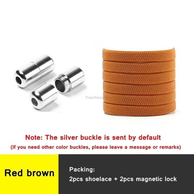 New Elastic Laces without ties Shoelaces for Sneakers Flat No Tie Shoe laces Kids Adult Quick Shoe lace Rubber Band Shoestring Brown