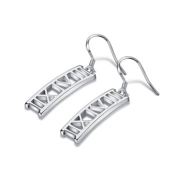 

Fashion women solid 925 sterling silver earrings romantic Roman silver earrings long silver earrings girl jewelry wholesale