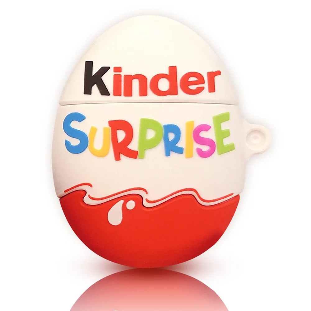 kinder surprise eggs Шоколадная коробка с сюрпризом 3D Мягкий силиконовый чехол для гарнитуры для Airpods 1 2 Hot Kinder Fun Eggs Bluetooth наушники аксессуары чехол - Цвет: kinder surprise eggs