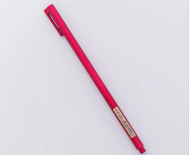 1 100pcs/Lot Gel Pen Wholesale Creative Metal Feel Neutral Pen 0.5mm Sarbon Black Student Office Writing Supplies GP779 - Color: 1