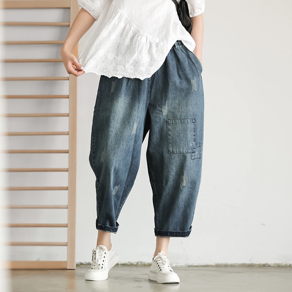

Women Denim Straight Pants Bottom Jeans Trousers Big Loose Oversized Bleached Casual Retro Vintage AZ33243917