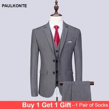 2019 New Three Piece (Jacket+Pants+Vest)Dress Suit Men Tuxedo Suits Single Breasted &Slim-fit Men's Shirt for Wedding Business 2019 New Three Piece (Jacket+Pants+Vest)Dress Suit Men Tuxedo Suits Single Breasted &Slim-fit Men's Shirt for Wedding Business