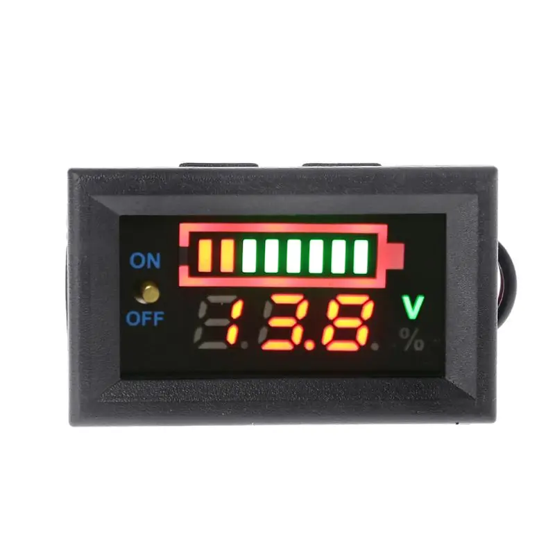 

12V Car Lead Acid Battery Capacity Indicator Voltmeter Power Tester with Switch Newest