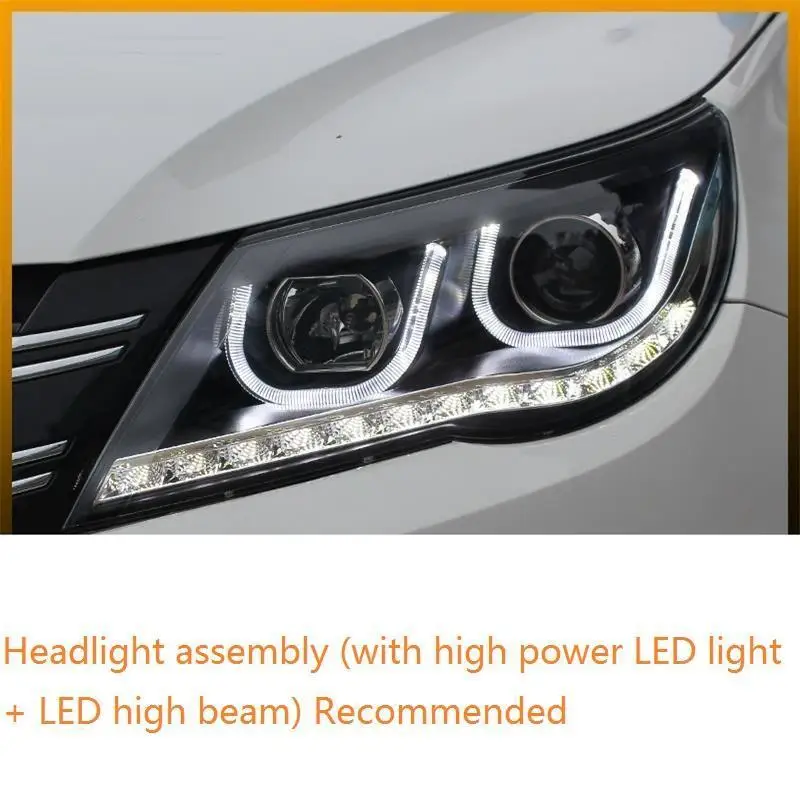 MODEL E Запчасти для стайлинга дневных ходовых огней авто Drl Led Cob внешний аксессуар фары Задние Автомобильные фары в сборе 10 для Volkswagen Tiguan - Цвет: MODEL E