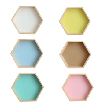 

Nordic Style Nursery Kids Room Decoration Shelf Wooden Honeycomb Hexagon Shelves for Baby Child Bedroom Decoration