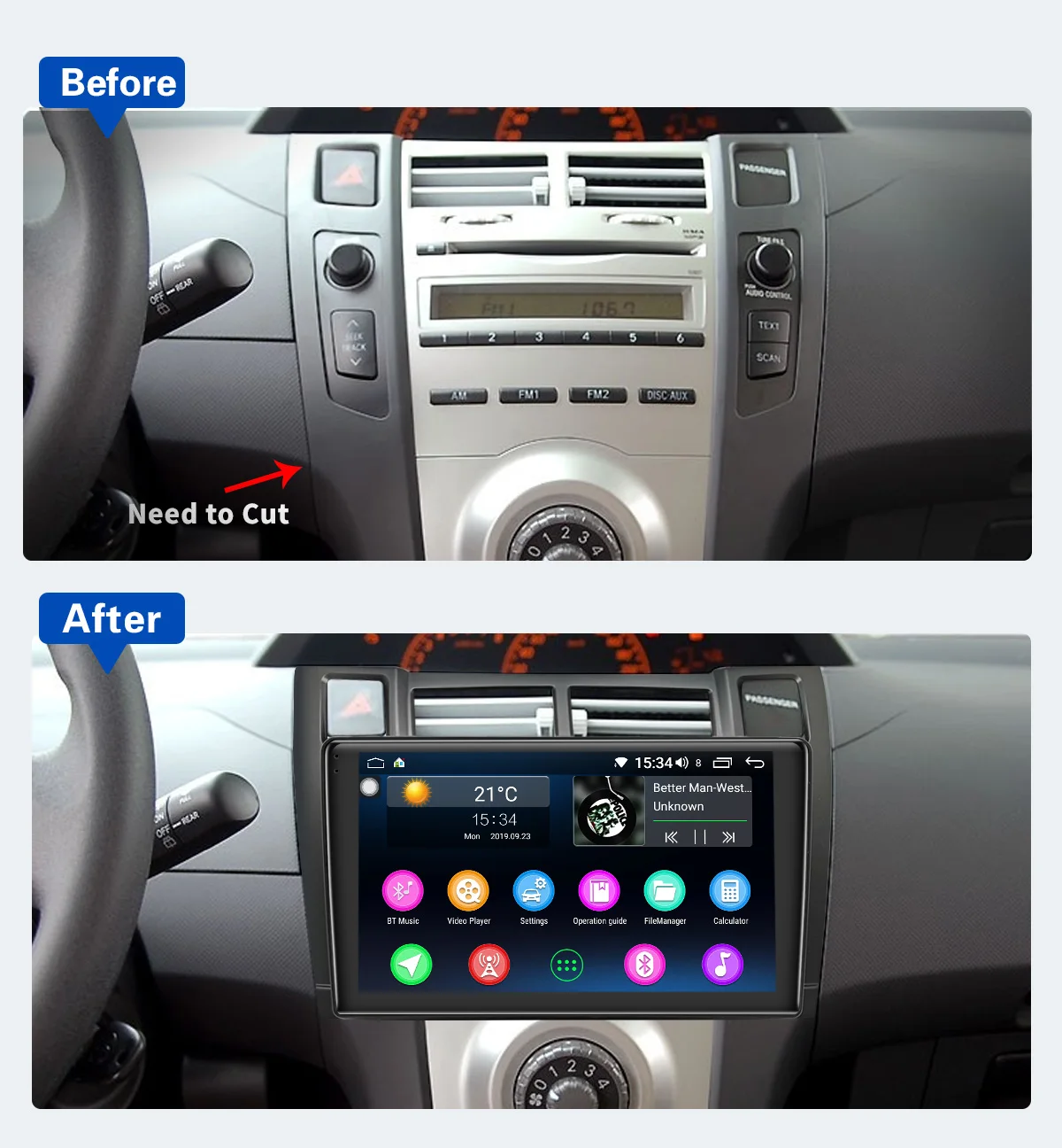 " Android 8,1 Автомагнитола стерео Восьмиядерный головное устройство для Toyota Yaris 2005-2011 gps навигация мультимедийный плеер рулевое колесо BT