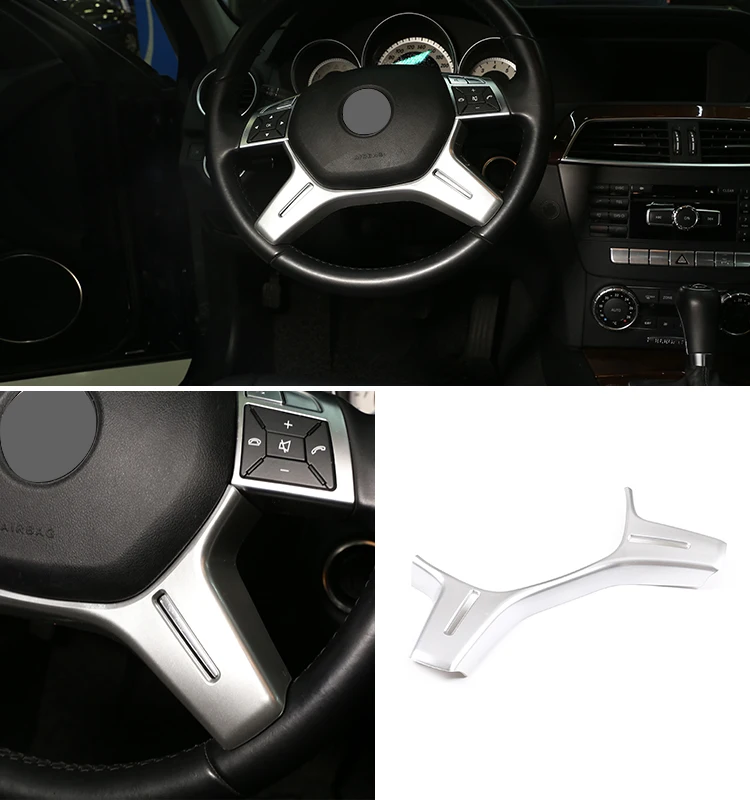 Автомобильный ABS хромированный руль декоративная рамка для Mercedes Benz C E ML GL Class W204 C180 C200 W213 2011- аксессуары