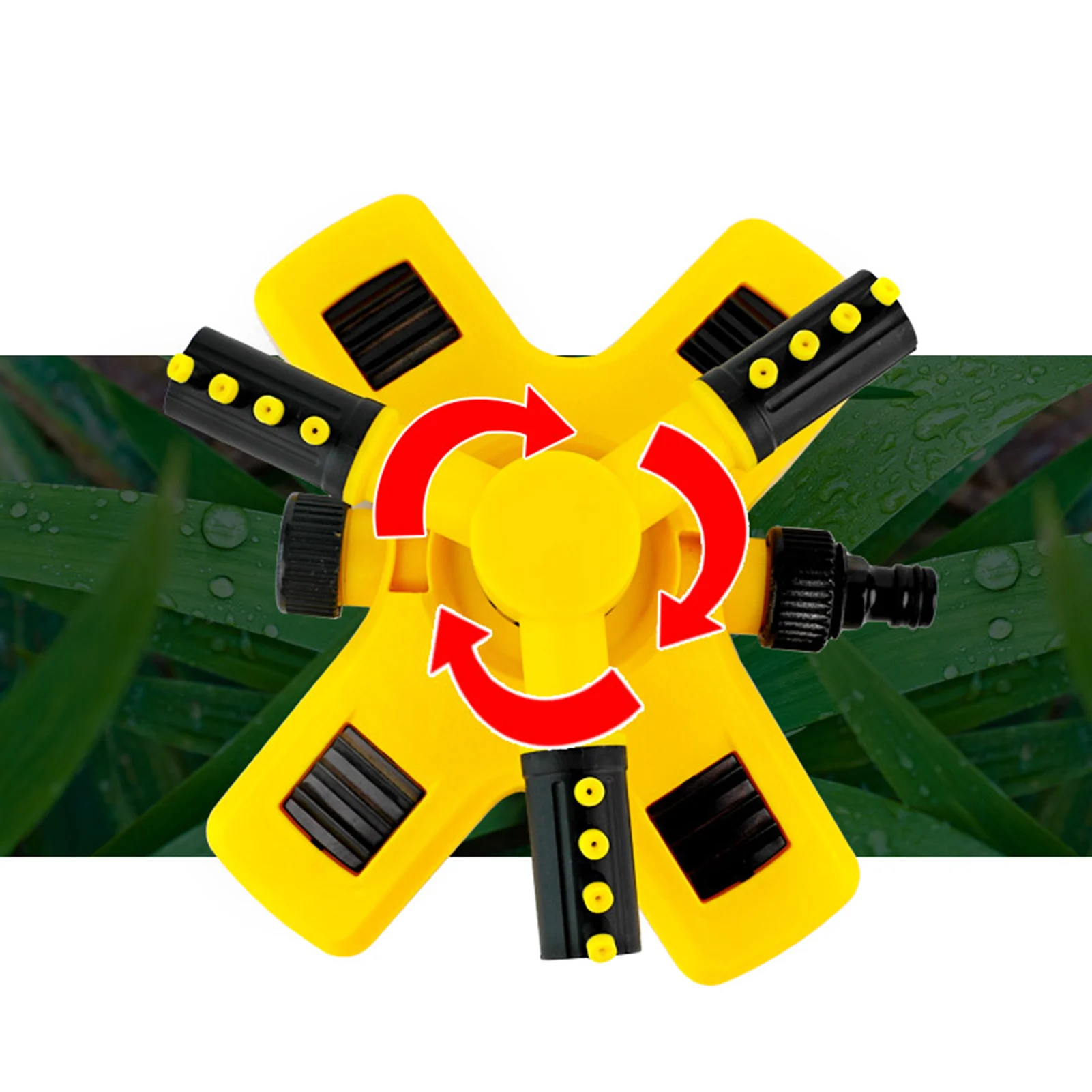 360 Degree Automatic Water Sprinkler ABS Lawn Yard Watering Sprinkler Head Adjustable Garden Supply Spray Nozzle