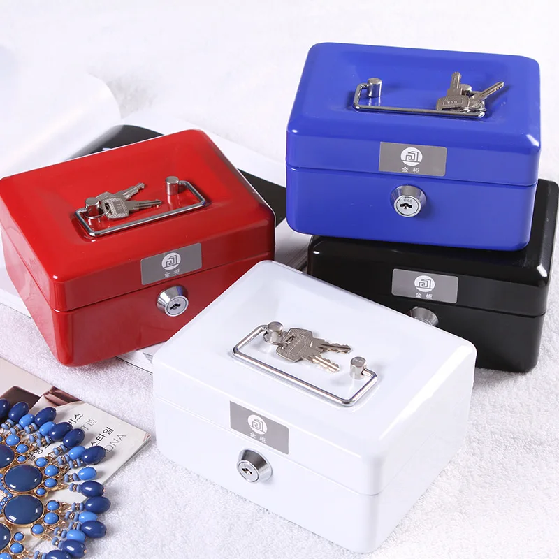 

Metal Safe Storage Box with Key Money Box Piggy Bank Case Jewelry Storage Locker Secret Savings Box