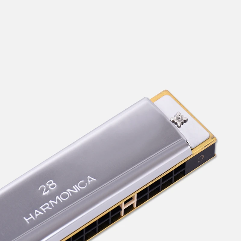 Tremolo-Tremolo Harmonica with 28 Holes, C Key, Armonica, Wide Vocal Range Mouth Organ, Music Instrument