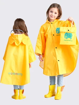 

Children's raincoat girl baby parent-child poncho cape kindergarten child student schoolbag boy big hat
