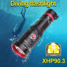 

2021 Year Super XHP90.3 Diving Flashlight Most Profession IP68 Waterproof Led Torch Underwater Flash Light High Power Hand Lamp