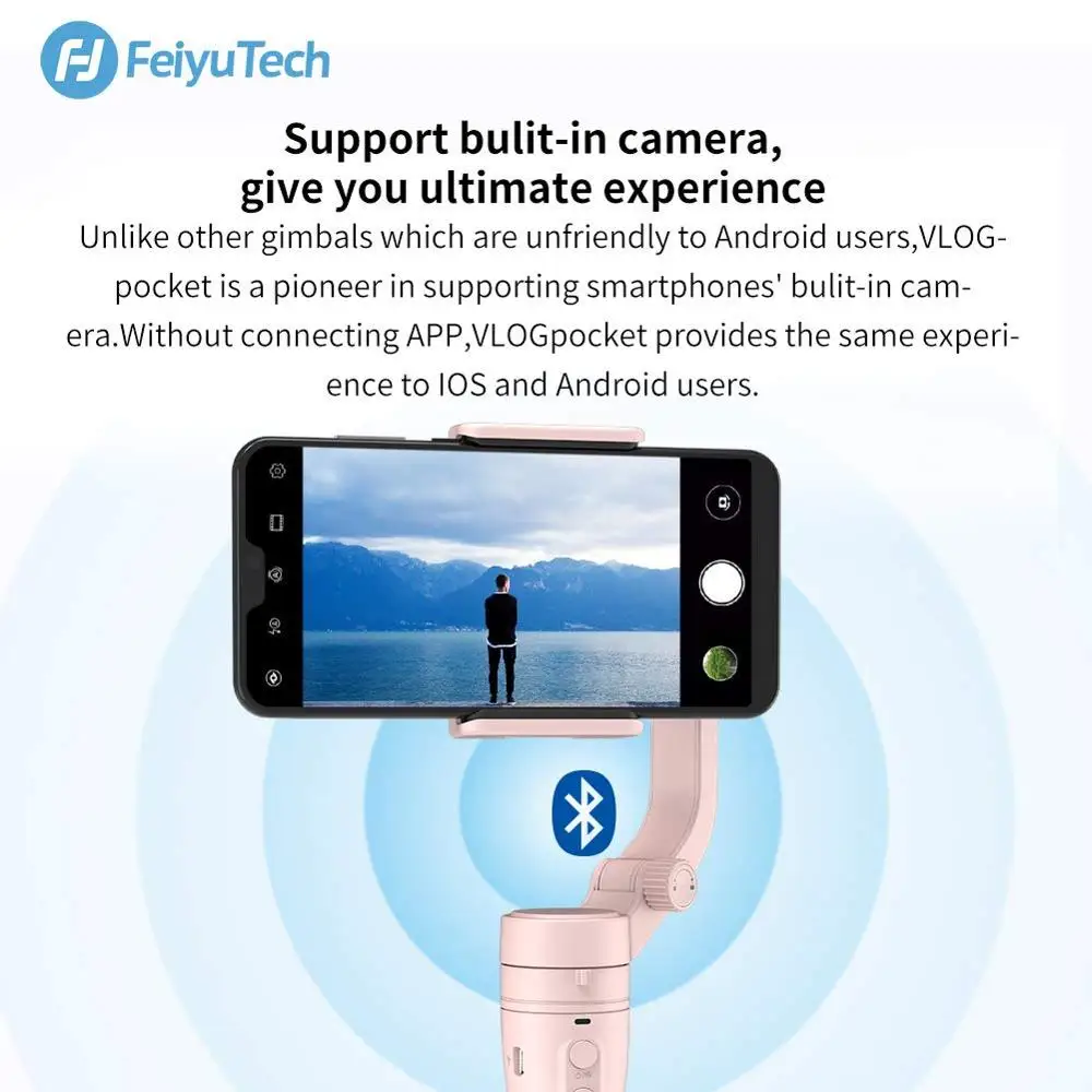  FeiyuTech Vlog PocketVimble 23-Axis Foldable Smartphone Gimbal Stabilizer for iPhone Xs Max Xr X 8 