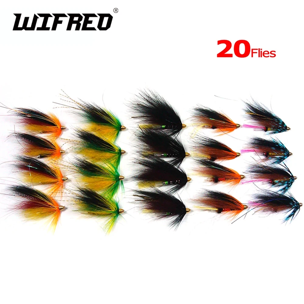 Tigofly 12 Stück 6 Farben Glänzende Polarbraten Langsam Sinkend Lachs Forelle Steelhead Elritze Fliegenfischen Fliegenköder Fliegenset Größe #8 (Orange