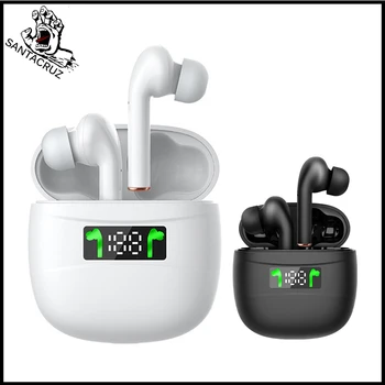 

SANTACRUZ Bluetooth 5.2 True Wireless Earphones LED Display Tws Headset Earbuds for Apple HUAWEI PK i99999 i9000 Black