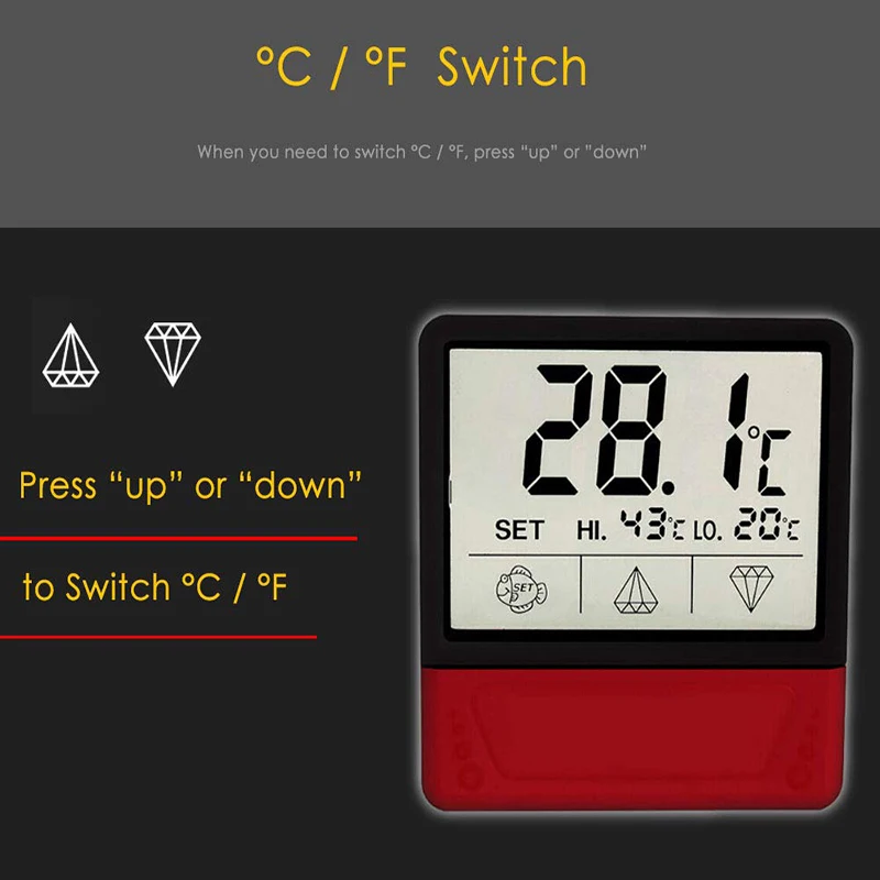 Аквариум Цифровой термометр измеритель температуры с сенсорным экраном аквариумный термометр с ЖК-дисплеем датчик температуры