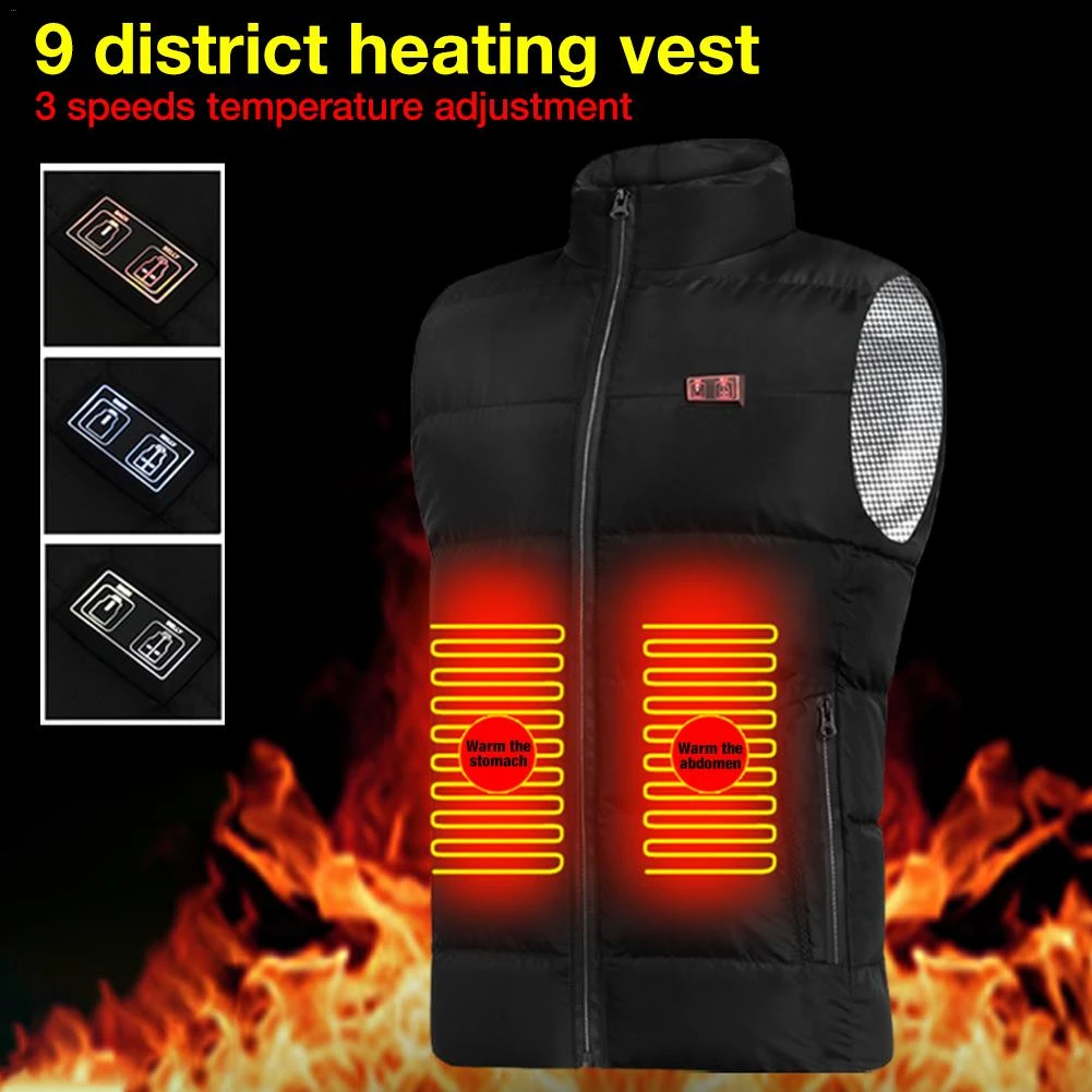 Heated Vest Winter Waistcoat Thermal Gilet Warming Heated Jacke For