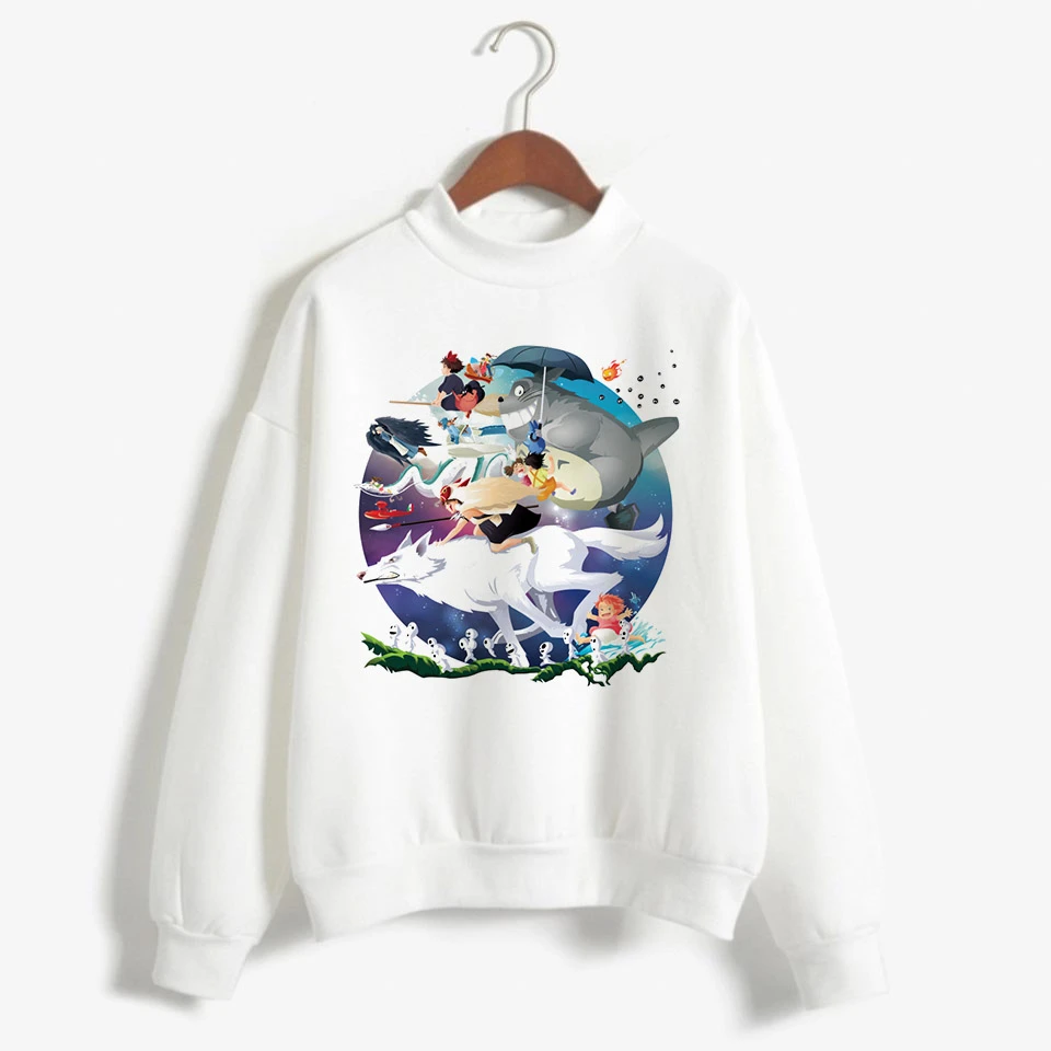24 Totoro Studio Ghibli Kawaii Harajuku Толстовка для женщин Ullzang Красивый Веселый мультяшный Аниме толстовки 90s Графический Hoody женский - Цвет: 24