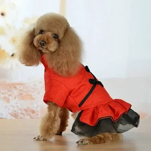 Mascota perro princesa vestido estilo chino abrigos de Año Nuevo Vintage botón satén perro ropa Tang disfraz mascota suministros Primavera Verano