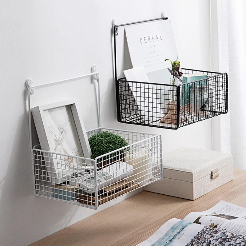 

Baffect Iron Makeup Storage Basket Holders Desktop Book Sundrie Storage Shelf Bathroom Toiletries Storage Organizer Rack Holder