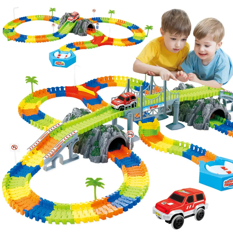 

Assembled Night Light Camera Track Car 192 PCs Track Car Toy Drop-resistant Educational Scientific And Educational Toy