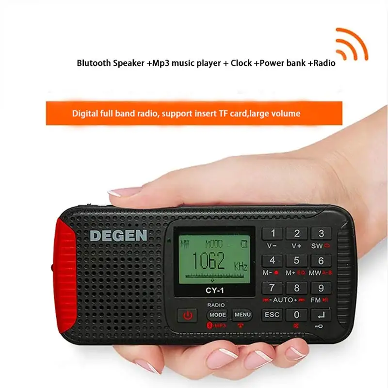 DEGEN CY-1 Emergency Radio FM /MW/ SW Dynamo Solar