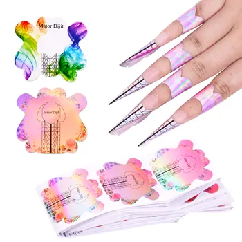 

100pcs Nail Form Nail Extension Stencil for UV Gel Laser Acrylic Builder Form Guide Nail Paper Tray French Tips