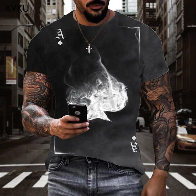 Brand Poker T shirt Playing Cards Clothes Gambling Shirts Las Vegas Tshirt  Clothing Tops Men Funny 3d t-shirt Asian size s-6xl - AliExpress