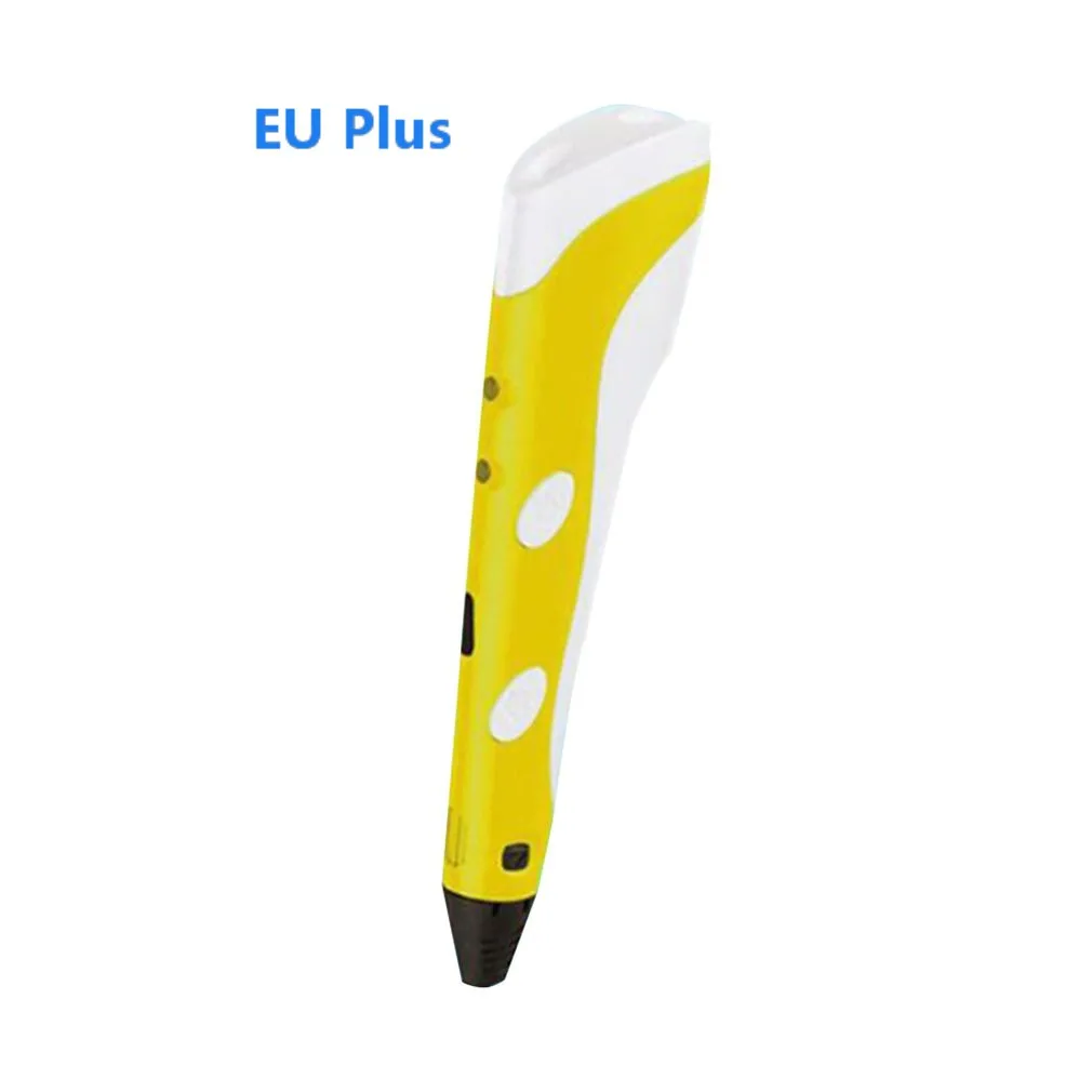 Yellow EU Пластиковая 3D печать Ручка Детский праздник подарок 3D Ручка детская игрушка стерео живопись трехмерное литье - Цвет: Yellow EU