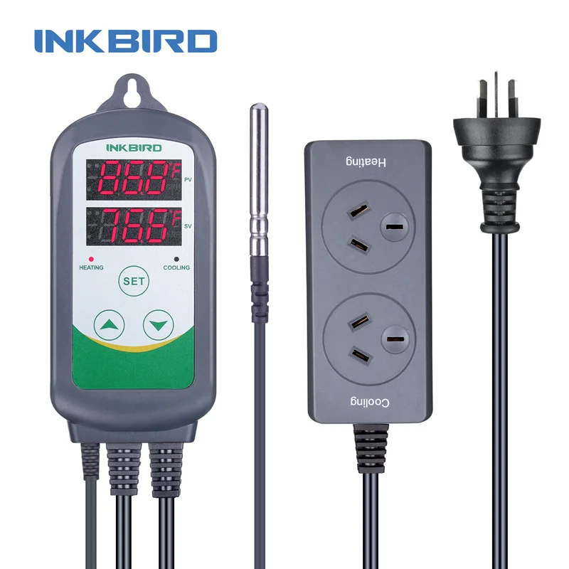 AU socket Inkbird Plug and Play ITC-308 термостат контроль температуры сигнализация Лер с зондом цифровой барбекю ремесло пивная печь контроль температуры - Цвет: AU socket