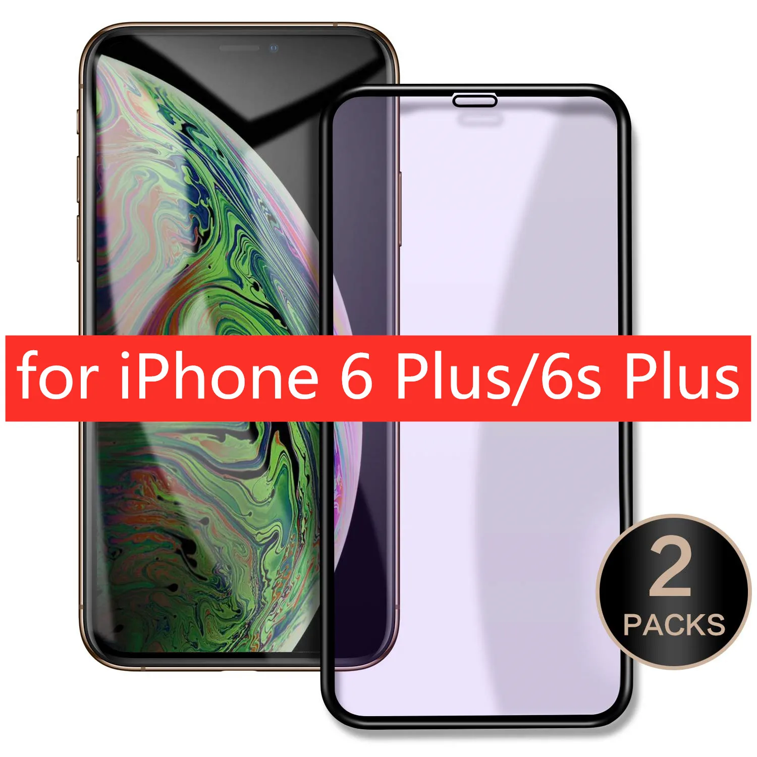 [2 шт] протектор экрана из закаленного стекла для iPhone Xs Max XR 8 8 Plus анти-синий луч 3D изогнутая поверхность стеклянная пленка 3D Touch - Цвет: 6P