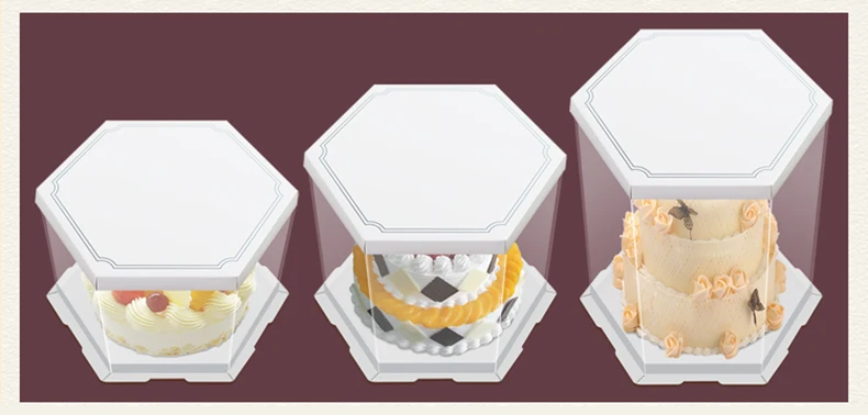 1,PET hexagon round Print transparent cake box,butterfly,Clear,681012 inch,exhibition,Storage,packaing,plastic,Holiday supplies,Birthday Cake,Party,wedding,gift,Flower,  (13)