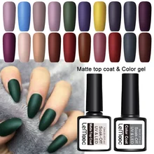 LEMOOC 8 мл дизайн ногтей УФ-гель для ногтей полуперманентный замачиваемый Матовый верхний слой гель лак для ногтей гель-краска маникюрный лак