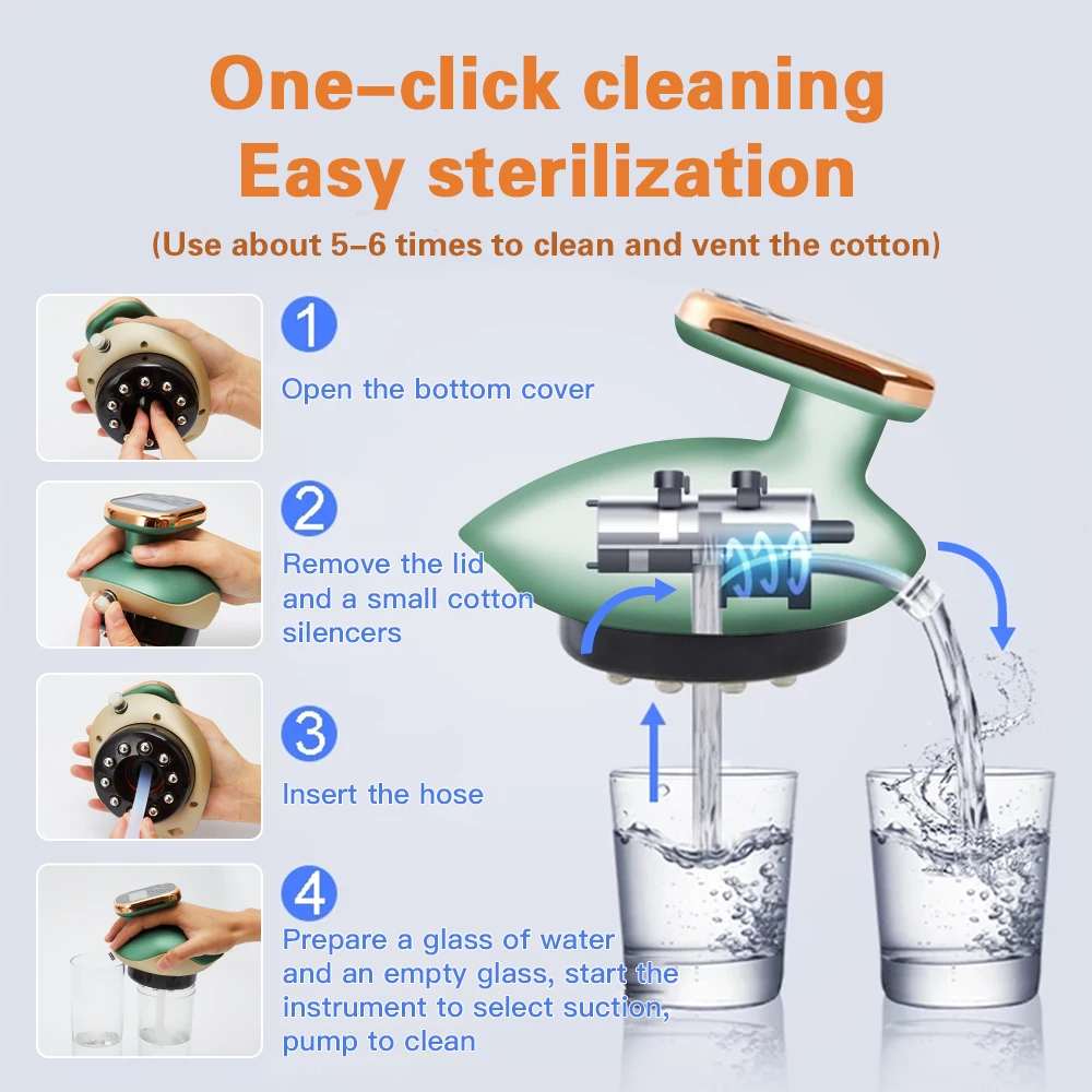 Home Electric Guasha Scraping Massage Cupping Body Massager Vacuum Cans Suction Cup Heating Fat Burner Anti-cellulite Massager