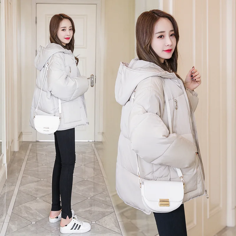 Down Coat Women's Short Online Celebrity Style Korean-style Students Loose-Fit Short-height Winter Cotton-padded Clothes INS Ver