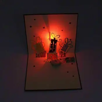 

3D Laser Light Greeting Festival Card Up Postcard Christmas Music Gifts Birthday Handmade Card Paper Paper Craft B3O3