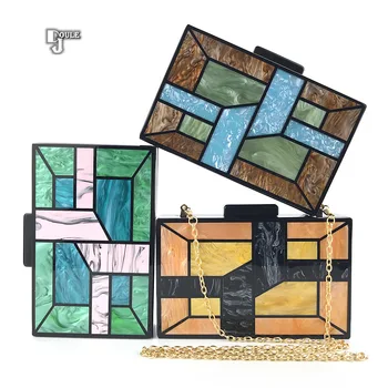 

Evening Bag Geometric Stitching Acrylic Clutch Designer Fashion Bag