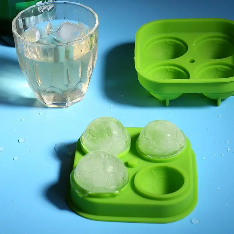 3D силиконовый Футбол Форма форма для льда лоток 4 полости DIY льдогенератор Хо Применение держать Применение виски пудинг бар шоколадные конфеты Сфера пресс-форм