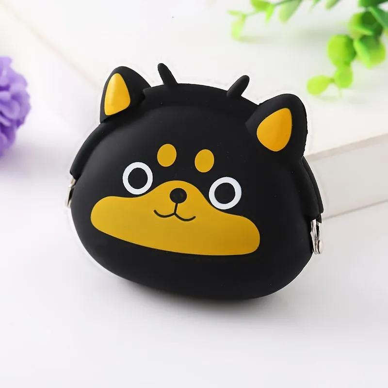 Кошелек для монет, маленький силиконовый кошелек в виде животных, дамская сумочка для ключей, Детская Подарочная посылка, Bluetooth наушники, сумки# RE - Цвет: Blackandyellowdog