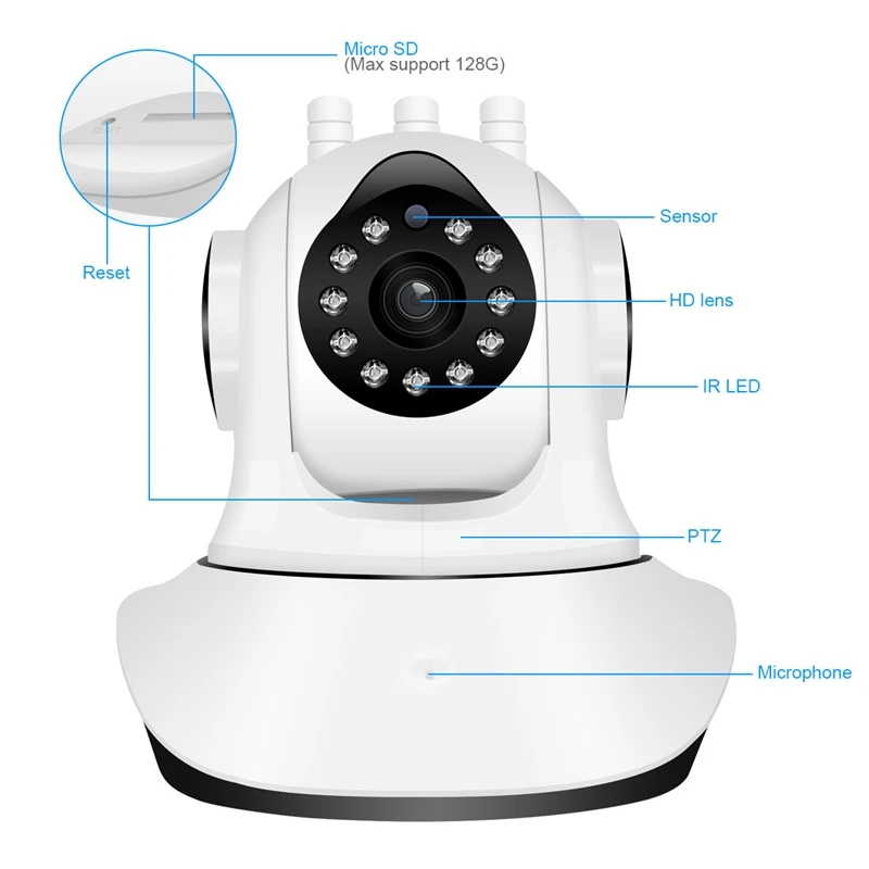 1080P HD камера видеонаблюдения Wifi камера Домашняя безопасность ip-камера беспроводная сеть видеонаблюдение Wi-Fi ночное видение(ЕС вилка