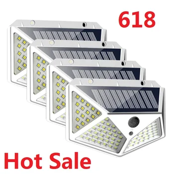 

4pcs Solar Garden Light Home Decor Solar Lamp 100 LED PIR Motion Sensor Waterproof Wall Lamp Street Light for Garden Decoration