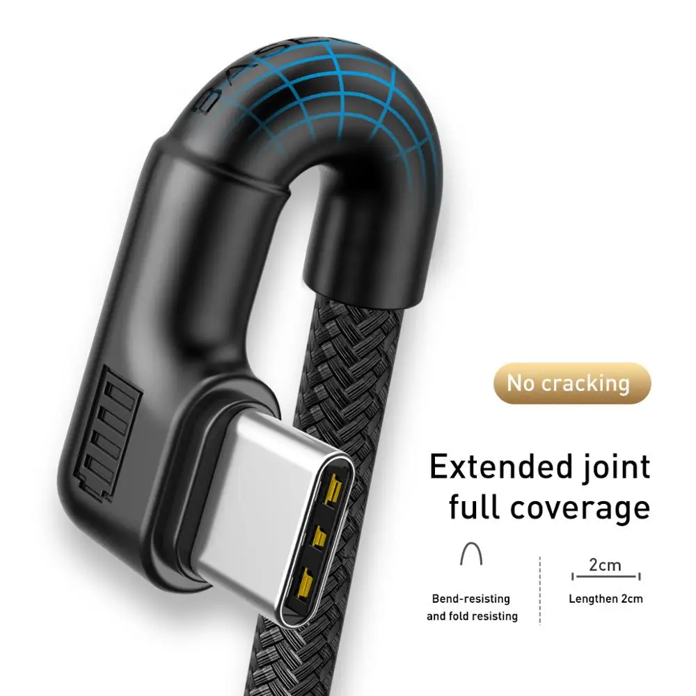 Baseus usb type C кабель QC3.0 3A провод для быстрого заряда для huawei Mate30 P30 Pro Xiaomi зарядное устройство провод USB-C type-C кабель для передачи данных