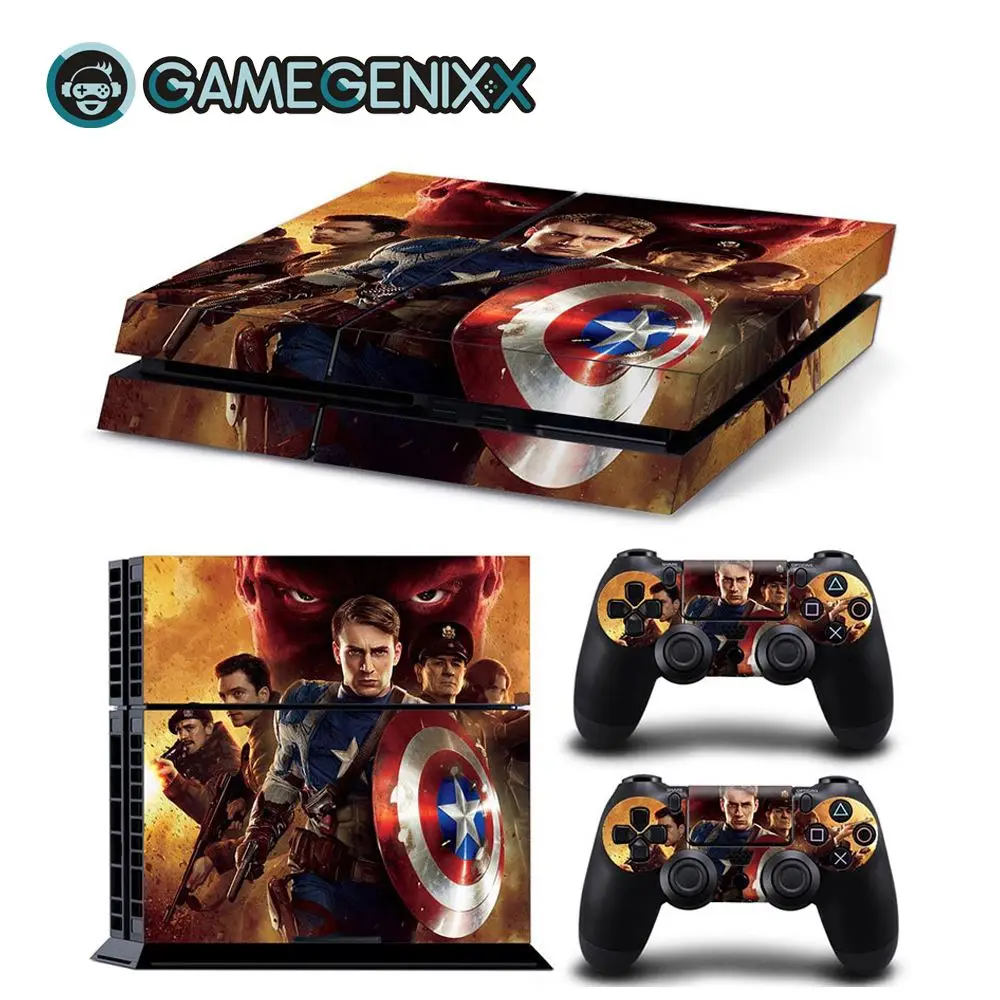 GAMEGENIXX Кожа Наклейка виниловая обложка для PS4 консоли и 2 контроллеров-Капитан Америка