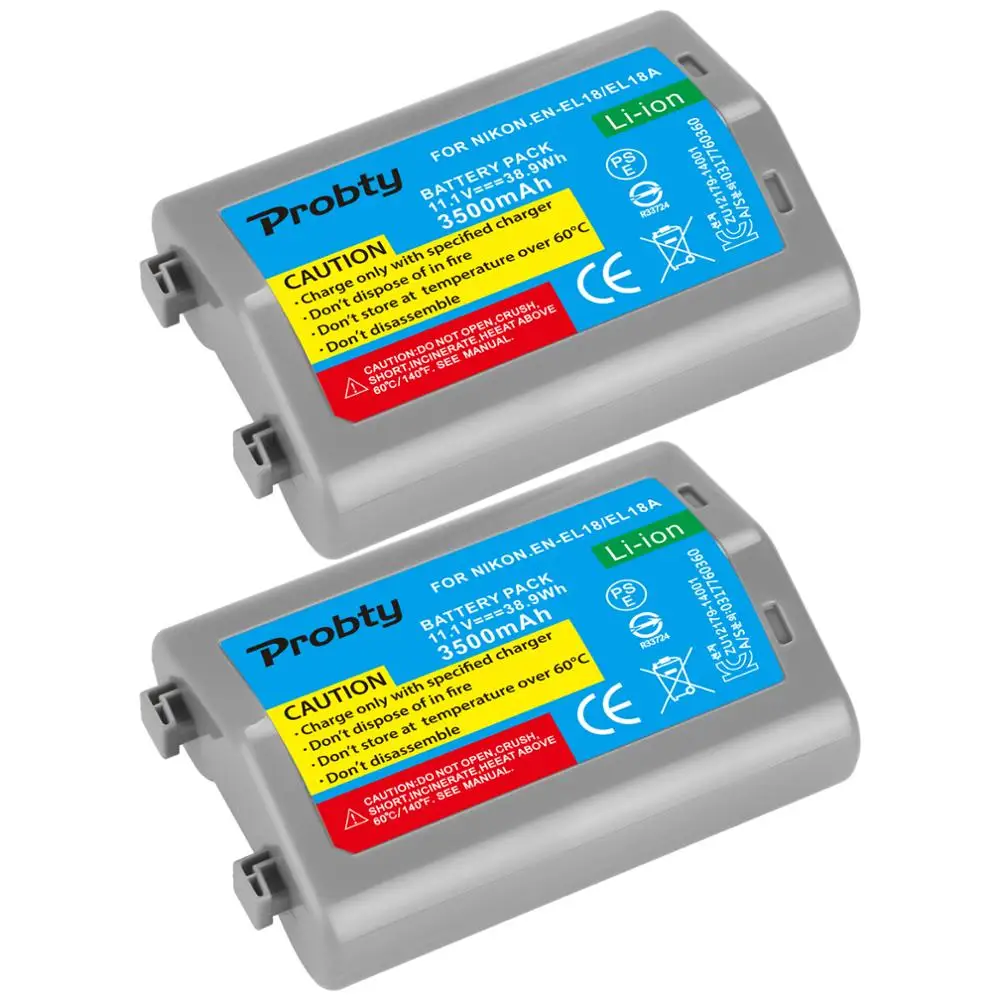 

2Pcs 3500mAh EN-EL18 EN EL18 ENEL18a EN EL18 Camera Battery for Nikon D4, D4S, D5 Cameras Nikon MB-D12, D800, D800E Battery Grip