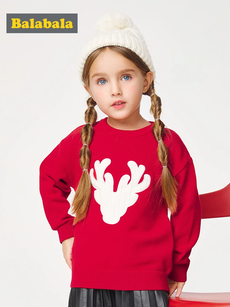 Baratos Ropa para niños Balabala suéter para niñas otoño 2019 nuevo suéter para bebés niños Camisa de algodón suave
