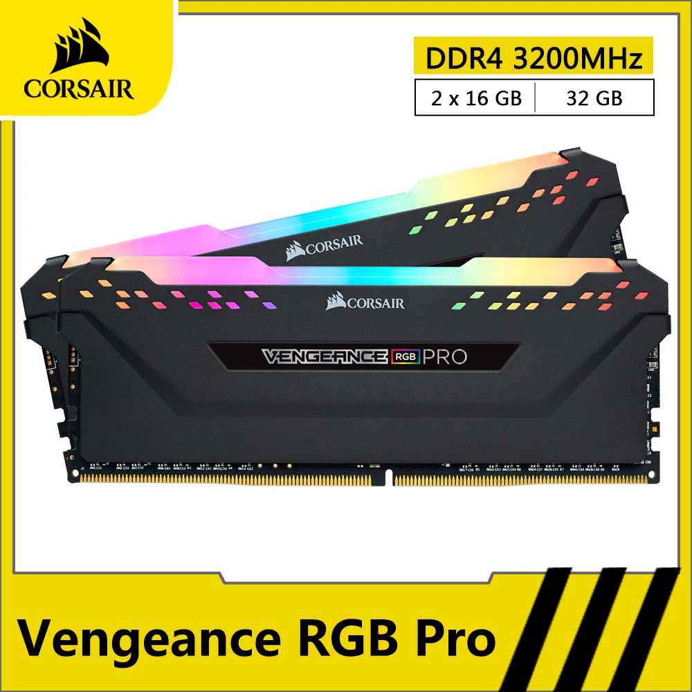 CORSAIR Vengeance RGB PRO DDR4 RAM 32GB (16GBx2) 3200MHz DIMM настольная память ПК компьютер 288 Pin Память 16GB