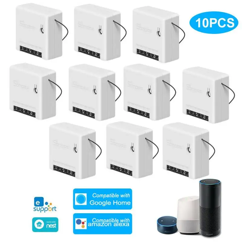 

10pc Sonoff Mini/Basic DIY Smart Switch Ewelink Remote Control Wifi Switch Support An External Work with Alexa Google Home